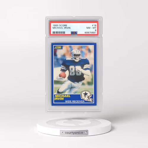 1989 Score #18 Michael Irvin (PSA 8 NM-MT)