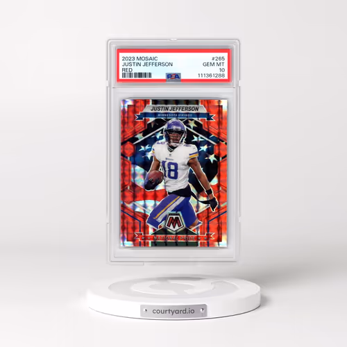 2023 Panini Mosaic #265 Justin Jefferson - Red (PSA 10 GEM MINT)