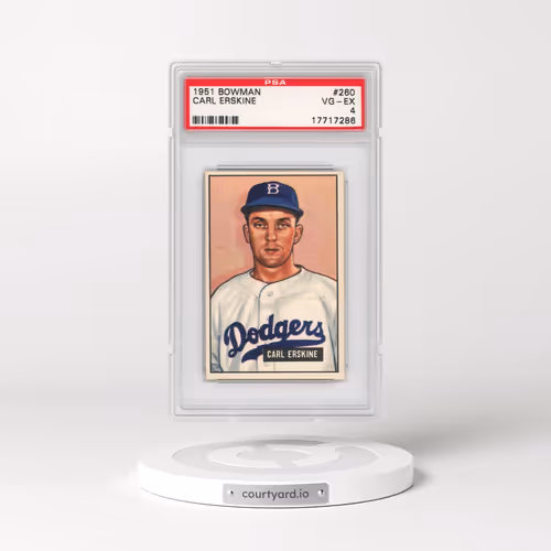 1951 Bowman #260 Carl Erskine (PSA 4 VG-EX)