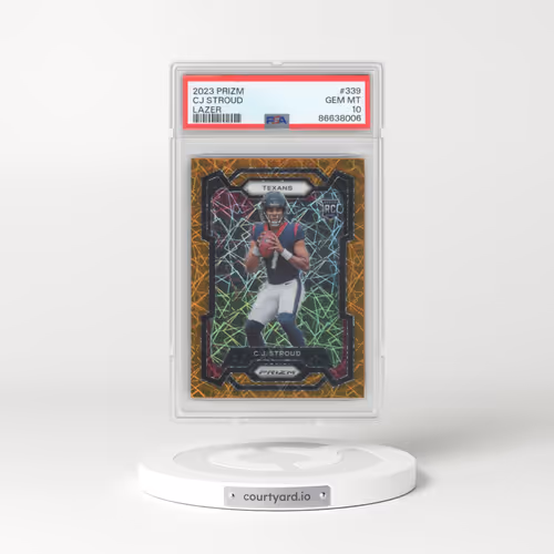 2023 Panini Prizm #339 CJ Stroud - Lazer Prizm (PSA 10 GEM MINT)