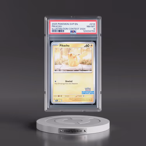 2025 Pokémon Svp EN-SV Black Star Promo #214 Pikachu - Illustration Contest 2024 (PSA 8 NM-MT)