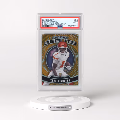 2024 Topps Finest Debut #D8 Xavier Worthy - Gold Refractor (PSA 9 MINT)