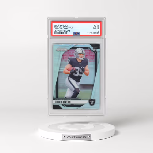 2024 Panini Prizm #315 Brock Bowers - Silver Prizm (PSA 9 MINT)
