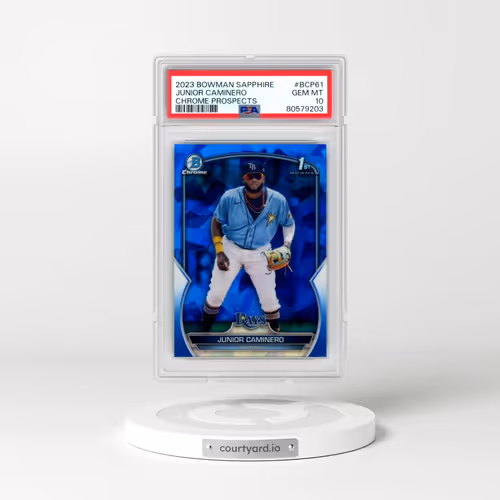 2023 Bowman Sapphire Edition Chrome Prospects #BCP61 Junior Caminero (PSA 10 GEM MINT)