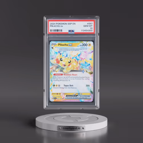 2024 Pokémon Ssp EN-Surging Sparks #057 Pikachu EX - Holo (PSA 10 GEM MINT)