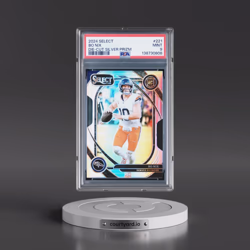 2024 Panini Select #221 Bo Nix - Die-Cut Silver Prizm (PSA 9 MINT)
