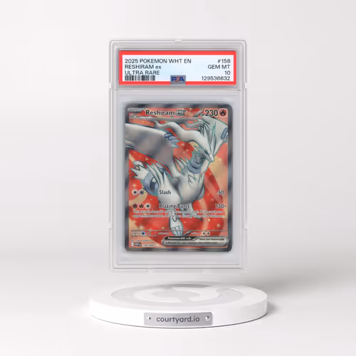 2025 Pokémon Wht EN-White Flare #158 Reshiram EX - Holo Ultra Rare (PSA 10 GEM MINT)