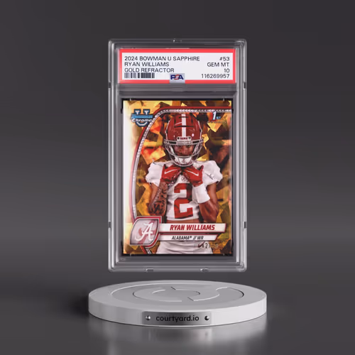 2024 Bowman University Chrome Sapphire #53 Ryan Williams - Gold Refractor (PSA 10 GEM MINT)
