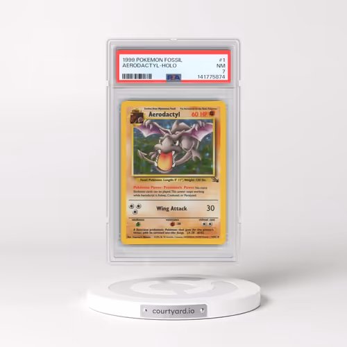 1999 Pokémon Fossil #1 Aerodactyl - Holo (PSA 7 NM)