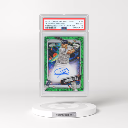 2024 Topps Chrome Cosmic Cosmic Chrome Autographs #JD Jasson Dominguez - Green Space Dust Refractor (PSA 10 GEM MINT)