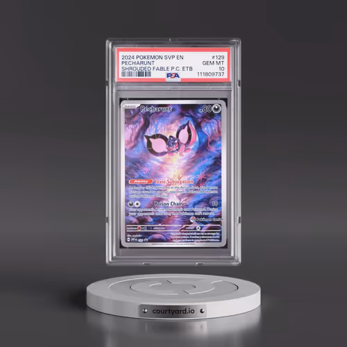 2024 Pokémon Svp EN-SV Black Star Promo #129 Pecharunt - Shrouded Fable Pokemon Center Elite Trainer