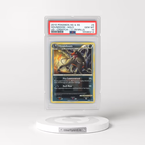2010 Pokémon Heartgold & Soulsilver Undaunted #5 Houndoom - Holo Crosshatch-2011 Pokemon League (PSA