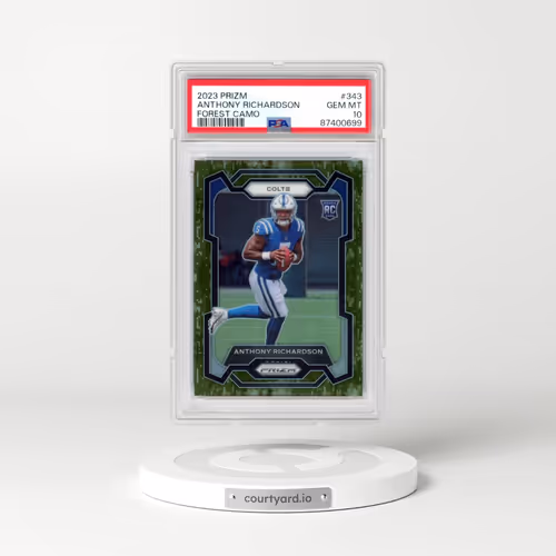 2023 Panini Prizm #343 Anthony Richardson - Forest Camo (PSA 10 GEM MINT)
