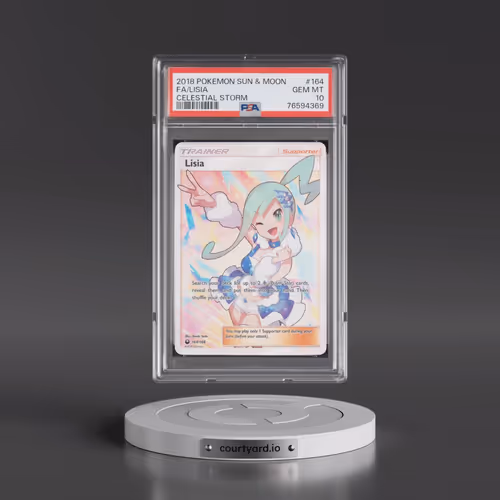 2018 Pokémon Sun & Moon Celestial Storm #164 Lisia - Full Art (PSA 10 GEM MINT)