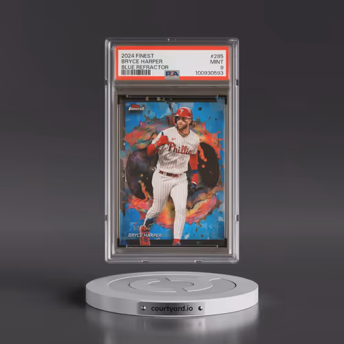 2024 Topps Finest #285 Bryce Harper - Blue Refractor (PSA 9 MINT)