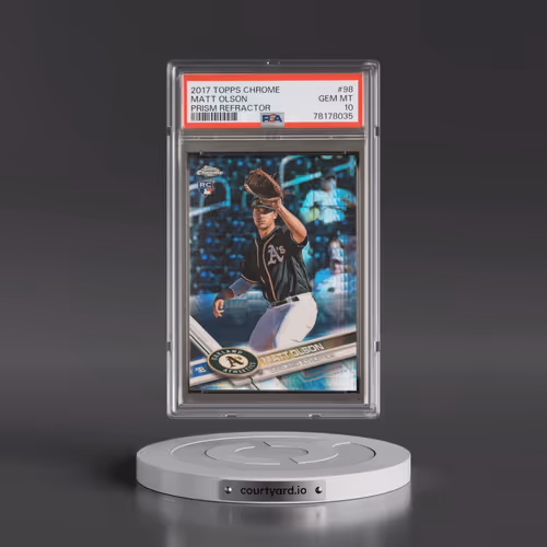 2017 Topps Chrome #98 Matt Olson - Prism Refractor (PSA 10 GEM MINT)