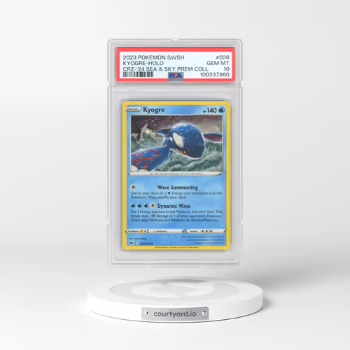 2023 Pokémon Sword and Shield Crown Zenith #036 Kyogre - Holo 2024 Sea & Sky Premium Collection (PSA 10 GEM MINT)