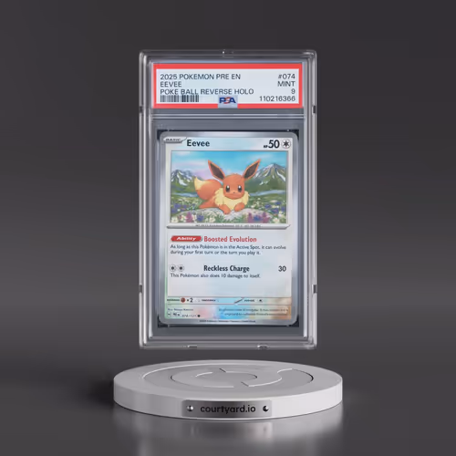 2025 Pokémon Pre EN-Prismatic Evolutions #074 Eevee - Reverse Holo Poke Ball (PSA 9 MINT)