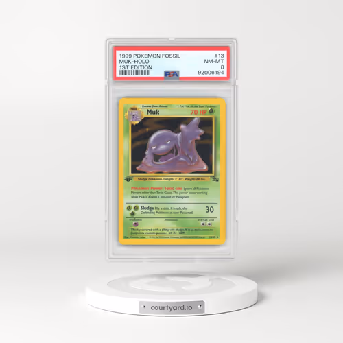 1999 Fossil #13 Muk - 1st Edition Holo (PSA 8 NM-MT)
