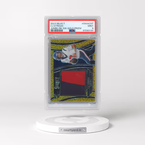2023 Panini Select Jumbo Rookie Swatches #SWACST CJ Stroud - Gold Prizm (PSA 9 MINT)