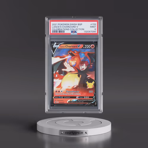 2021 Pokémon Swsh Black Star Promo #133 Lance's Charizard V - Holo Celebrations Collection (PSA 9 MI