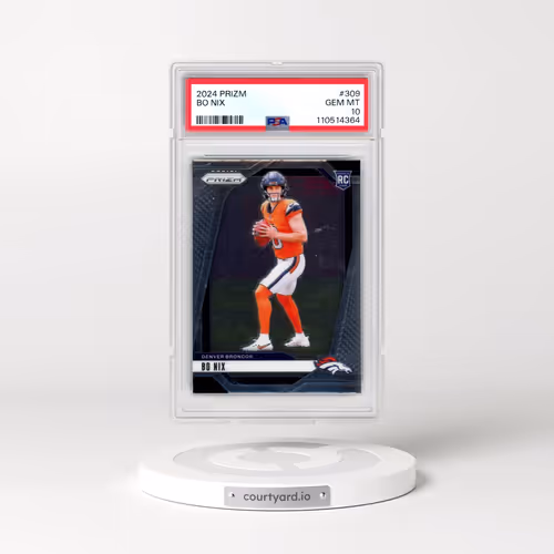 2024 Panini Prizm #309 Bo Nix (PSA 10 GEM MINT)