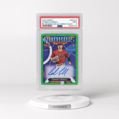 2023 Topps Finest Finest Rookies Design Variation Autographs #RDACC Corbin Carroll - Green Wave (PSA 9 MINT)