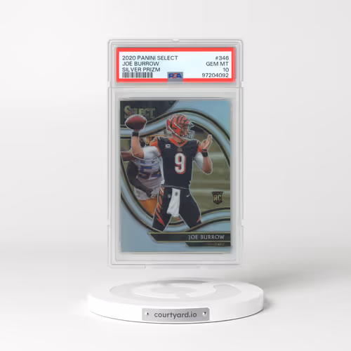 2020 Panini Select #346 Joe Burrow - Silver Prizm (PSA 10 GEM MINT)