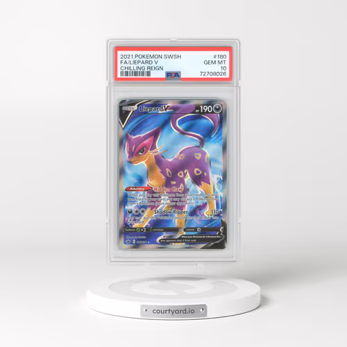 2021 Pokémon Sword & Shield Chilling Reign #180 Liepard V - Holo Full Art (PSA 10 GEM MINT)
