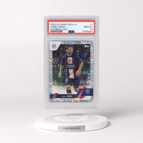 2022 Topps UEFA Club Competitions #1 Lionel Messi - Starball Foil (PSA 10 GEM MINT)