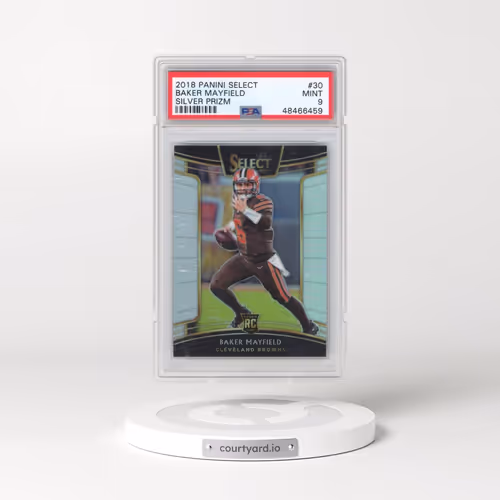 2018 Panini Select #30 Baker Mayfield - Silver Prizm (PSA 9 MINT)