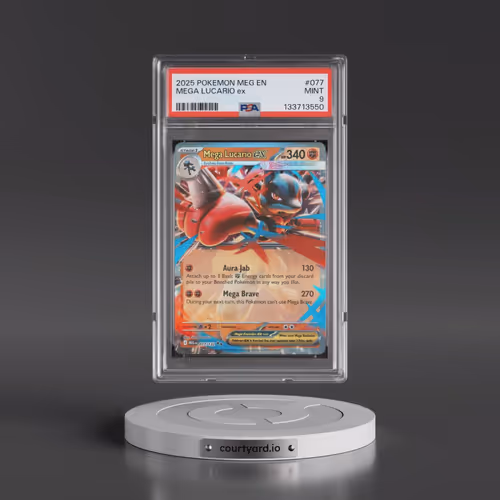 2025 Pokémon Meg EN-Mega Evolution #077 Mega Lucario EX - Holo (PSA 9 MINT)