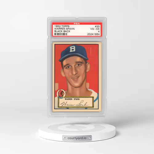 1952 Topps #33 Warren Spahn - Black Back (PSA 4 VG-EX)