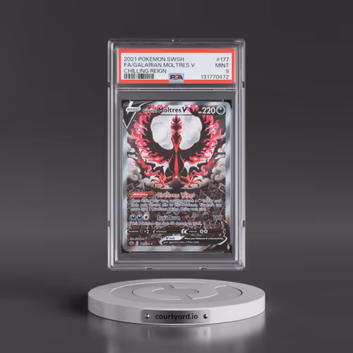 2021 Pokémon Sword & Shield Chilling Reign #177 Galarian Moltres V - Holo Full Art (PSA 9 MINT)