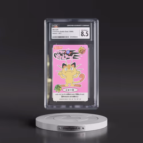 1999 Pokémon Battle Seal (1999 Nissui) - Japanese #11 Meowth (CGC 8.5 NM-MT+)