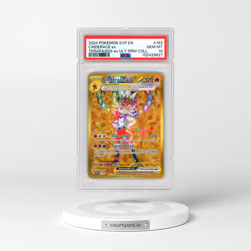 2024 Pokémon Svp EN-SV Black Star Promo #163 Cinderace EX - Holo Terapagos EX Ultra-Premium Collection (PSA 10 GEM MINT)