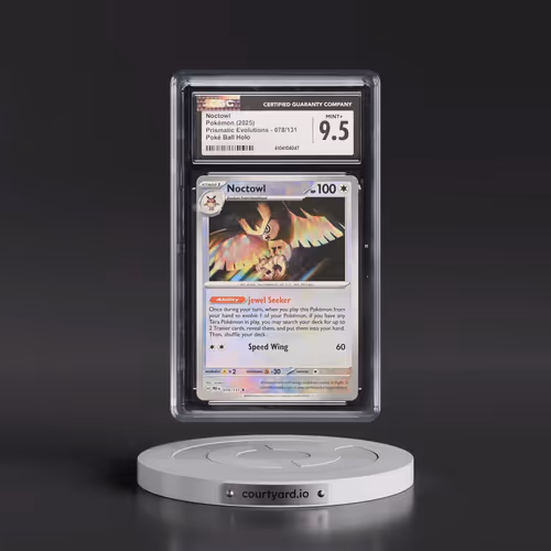 2025 Pokémon Pre EN-Prismatic Evolutions #078 Noctowl - Reverse Holo Poke Ball (CGC 9.5 MINT+)