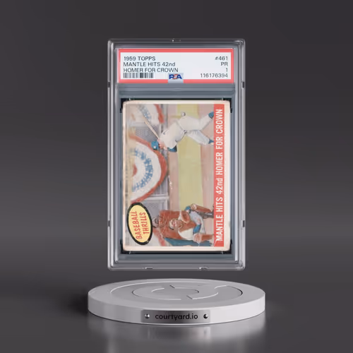 1959 Topps #461 Mantle Hits 42nd - Homer for Crown (PSA 1 PR)