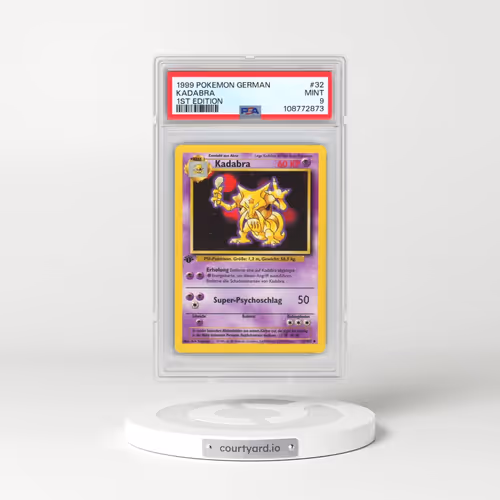 1999 Pokémon #32 Kadabra - 1st Edition (PSA 9 MINT)