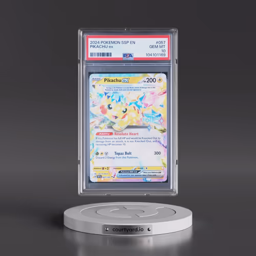 2024 Pokémon Ssp EN-Surging Sparks #057 Pikachu EX - Holo (PSA 10 GEM MINT)