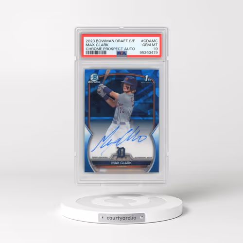 2023 Bowman Draft Sapphire Edition Chrome Prospect Autographs #CDAMC Max Clark (PSA 10 GEM MINT)
