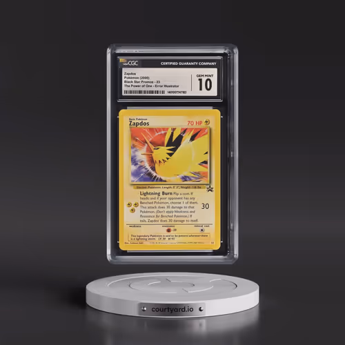 1999 Black Star Promos #23 Zapdos - The Power of One Error Illustrator - Aoki (CGC 10 GEM MINT)