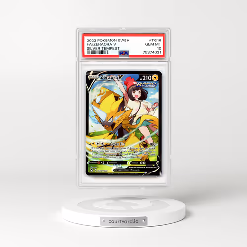 2022 Silver Tempest #TG16 Zeraora V - Holo Character Rare (PSA 10 GEM MINT)