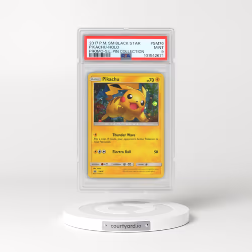 2017 Pokémon SM Black Star Promo #SM76 Pikachu - Holo Shining Legends Pin Collection (PSA 9 MINT)