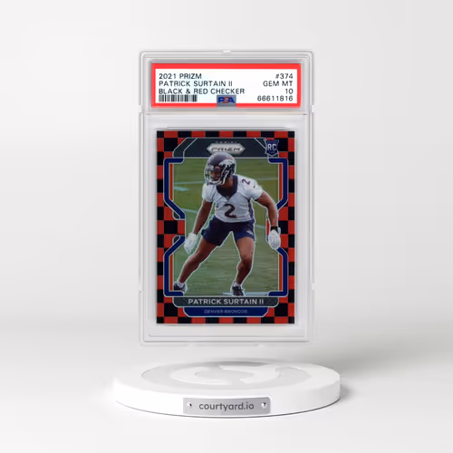 2021 Panini Prizm #374 Patrick Surtain II - Black & Red Checker (PSA 10 GEM MINT)