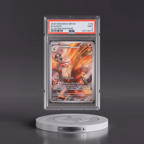 2025 Pokémon Dri EN-Destined Rivals #192 Blaziken - Illustration Rare (PSA 9 MINT)