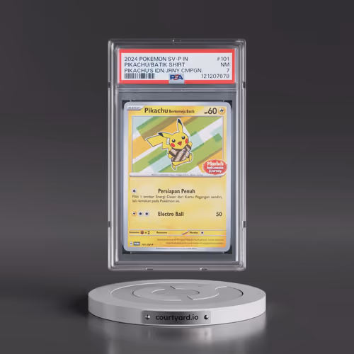 2024 Pokémon SV-P Promo #101 Pikachu in Batik Shirt - Pikachu's Indonesia Journey Campaign (PSA 7 NM