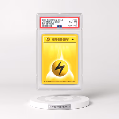 1999 Pokémon Game #100 Lightning Energy - 1st Edition (PSA 8 NM-MT)