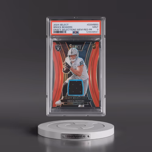 2024 Panini Select Draft Selections Memorabilia #DSMBBS Brock Bowers - Red Prizm (PSA 9 MINT)