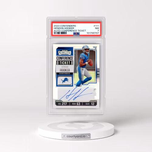 2023 Panini Contenders #111 Hendon Hooker - Autograph-Conference Ticket (PSA 7 NM)